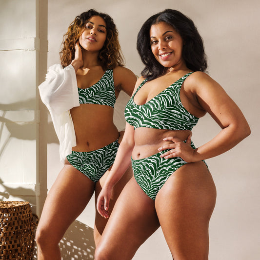 Nigeria print Recycled high-waisted bikini